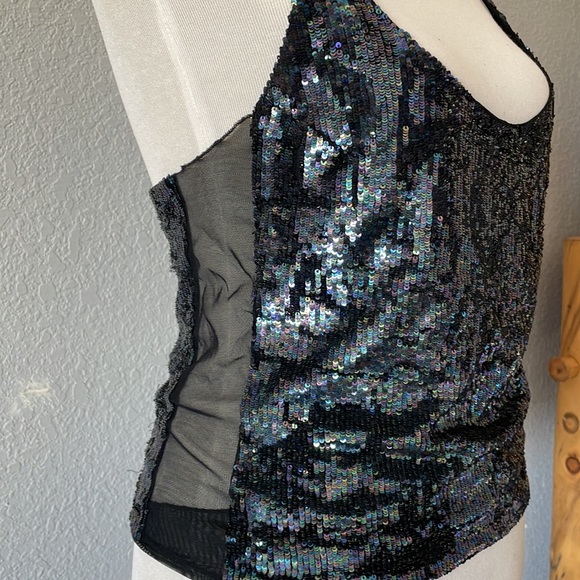 Womens Shimmer Sequined tank top excellent - Picture 2 of 7
